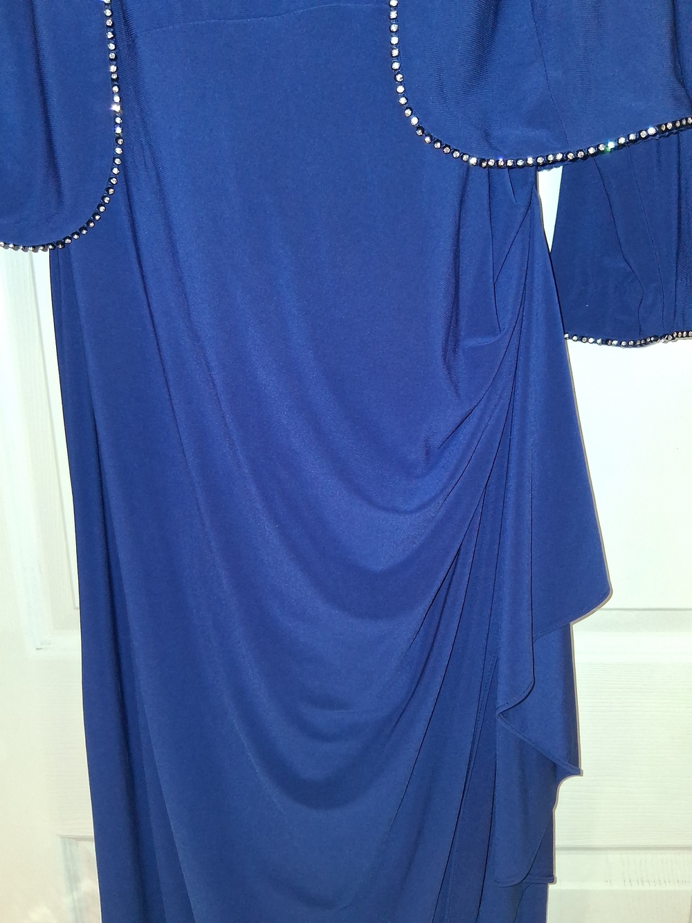 Vintage Y2K Kathy Roberts R&M Richards Royal Blue 2pc Dress & Jacket Set Size 16 - Picture 4 of 16